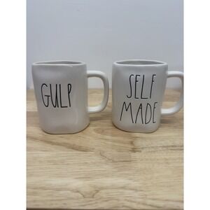 Rae Dunn By Magenta‎ COFFEE AND TEA Mug Set Ceramic Signature Gulp Self Made #57